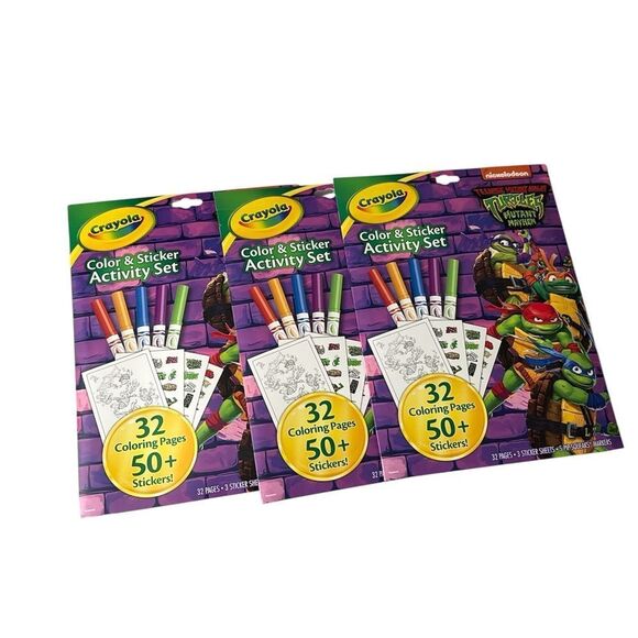 TMNT Coloring & Activity Book With Tattoos NWT - Picture 2 of 3